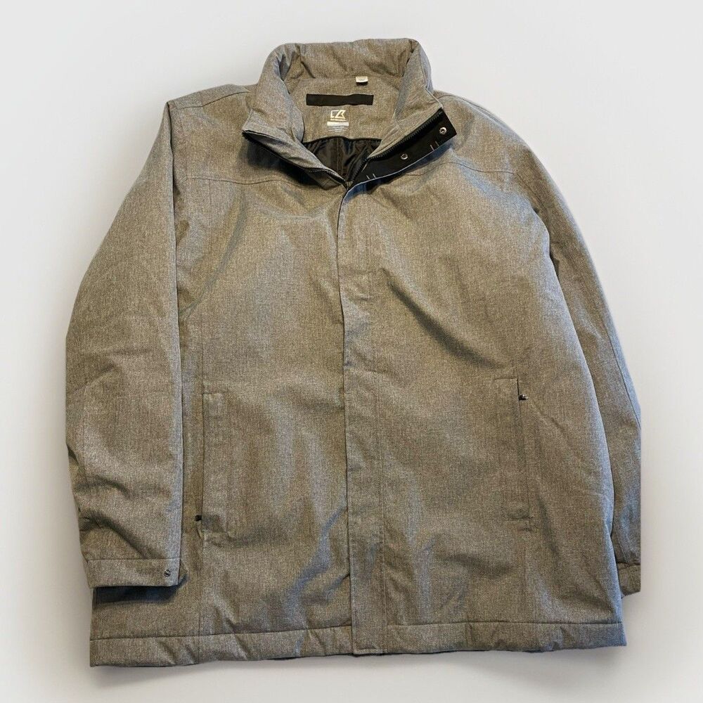 Cutter and Buck Stewart WATERPROOF Coat 4XT Hidden Hood Quilted Zip And Snap